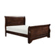 Transitional Queen Sleigh Style Bed, Dark Wood Frame, Cherry Brown Finish By Casagear Home