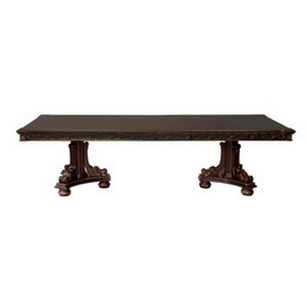 Finn Dining Table | 84–112" | Extendable | Dual Pedestal | Brown