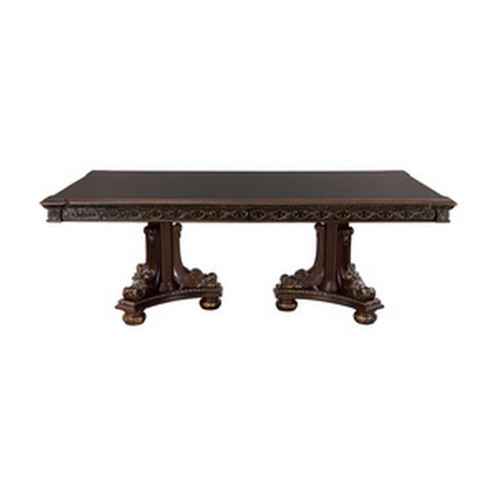 Finn Dining Table | 84–112" | Extendable | Dual Pedestal | Brown