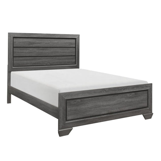 Erin Full Bed | Contemporary | Faux Wood Veneer | Smooth Gray