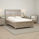 Sage Queen Sleigh Bed, 2 Drawer Footboard, Wire Brushed Smooth Gray Finish By Casagear Home