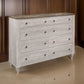 Liam 61 Inch Rustic Large Wood Dresser 2 Drawers Antique White and Brown By Casagear Home BM295888