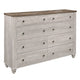 Liam Dresser | 61" | 2 Drawers | Rustic White & Brown Wood