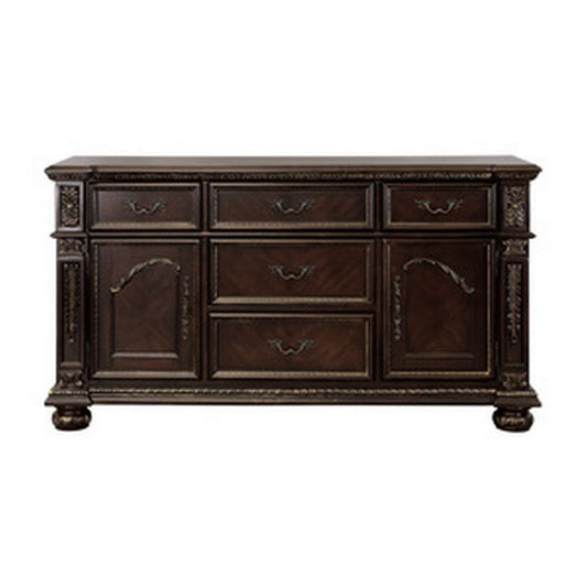 Finn Sideboard | 66" | Leaf Trim | Classic Brown Wood