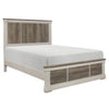 Caro Classic Queen Bed, Minimalist Design, Two Toned Weathered Gray, White By Casagear Home