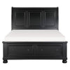 Bency Queen Sleigh Style Platform Bed 2 Drawer Footboard Bun Legs Black