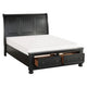 Bency Queen Sleigh Style Platform Bed 2 Drawer Footboard Bun Legs Black