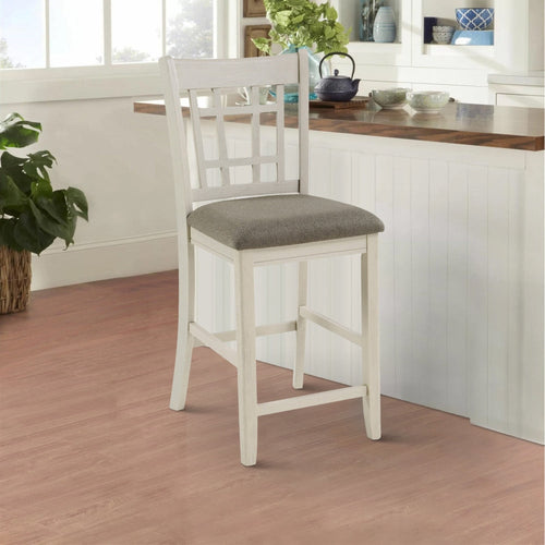 Glee Counter Chair Set of 2 | 26" | Antique White & Brown