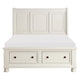 Bency Queen Sleigh Style Platform Bed 2 Drawer Footboard Bun Legs White