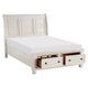 Bency Queen Sleigh Style Platform Bed 2 Drawer Footboard Bun Legs White