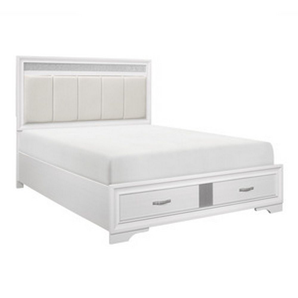 Ani Platform Bed | Queen | Tufted Headboard | 2 Drawer Footboard