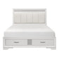 Ani Queen Platform Bed Tufted Headboard 2 Drawer Low Footboard White By Casagear Home BM295940