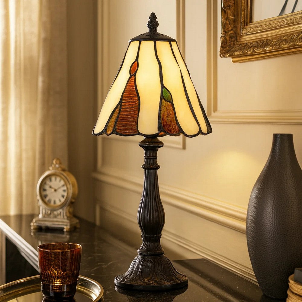 Eli Accent Lamp | 14" | Scalloped Tiffany Shade | Dark Bronze