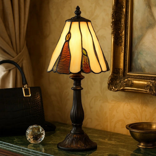 Eli Accent Lamp | 14" | Scalloped Tiffany Shade | Dark Bronze