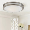 Ceiling Lamp | 14" | Frosted Acrylic Plate | Steel Trim | White