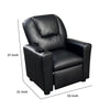 Nik Youth Recliner Chair Cup Holder Padded Seat and Back Black BM296013