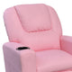 Nik Youth Recliner Chair Cup Holder Padded Seat and Back Pink BM296014