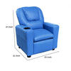Nik Youth Recliner Chair Cup Holder Padded Seat and Back Blue BM296015