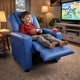 Nik Youth Recliner Chair, Cup Holder, Padded Seat and Back, Blue