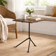 20 Inch Modern Square Accent Table, Gray Metal Tripod Base, Dark Brown Wood