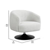 32 Inch Barrel Foam Accent Chair Swivel Pedestal Base Beige Boucle Fabric By Casagear Home BM296075