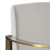 29 Inch Modern Accent Armchair Bronze Arms and Base Cream Faux Leather BM296077