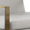 29 Inch Modern Accent Armchair Bronze Arms and Base Cream Faux Leather BM296077