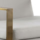 29 Inch Modern Accent Armchair Bronze Arms and Base Cream Faux Leather BM296077