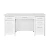 Wim 60 Inch Lift Top Office Desk 4 Drawers 2 Pull Out Trays Glossy White BM296079