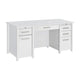 Wim 60 Inch Lift Top Office Desk, 4 Drawers, 2 Pull Out Trays, Glossy White