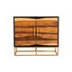 40 Inch 2 Door Sideboard Cabinet Console, Wood Grains, Geometric, Brown