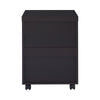 26 Inch 3 Drawer Mobile File Cabinet Smooth Caster Wheels Dark Cappuccino BM296100