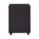 26 Inch 3 Drawer Mobile File Cabinet Smooth Caster Wheels Dark Cappuccino BM296100