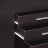 26 Inch 3 Drawer Mobile File Cabinet Smooth Caster Wheels Dark Cappuccino BM296100