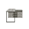 Luz 59 Inch L Shaped Office Desk 2 Drawers 5 Compartments Gray Driftwood BM296103