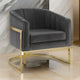 Swivel Accent Chair | 30" | Brushed Gold Base | Gray Velvet