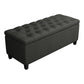 44 Inch Modern Lift Top Storage Bench, Button Tufted Seat, Charcoal Fabric By Casagear Home