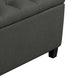 44 Inch Modern Lift Top Storage Bench, Button Tufted Seat, Charcoal Fabric By Casagear Home