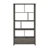 Wim 68 Inch Geometric Bookcase Etagere with 8 Shelves Weathered Gray BM296139
