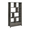 Wim 68 Inch Geometric Bookcase Etagere with 8 Shelves, Weathered Gray