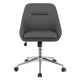 Gil 26 Inch Office Chair Foam Filled Pintuck Seat Gray Vegan Leather