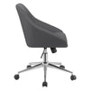 Gil 26 Inch Office Chair Foam Filled Pintuck Seat Gray Vegan Leather