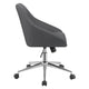 Gil 26 Inch Office Chair Foam Filled Pintuck Seat Gray Vegan Leather