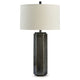 Table Lamp | 31" | Pewter Hex Base | Fabric Drum Shade