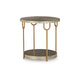 Side Table | 24" Round | Silver Wood Top | Gold Metal Legs