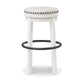 Zane 30 Inch Backless Swivel Barstool Round White Seat White Wood Frame By Casagear Home BM296553