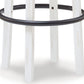 Zane 30 Inch Backless Swivel Barstool Round White Seat White Wood Frame By Casagear Home BM296553