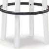 Zane 30 Inch Backless Swivel Barstool Round White Seat White Wood Frame By Casagear Home BM296553