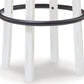 Zane 30 Inch Backless Swivel Barstool Round White Seat White Wood Frame By Casagear Home BM296553