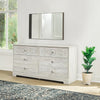 Dresser | 59" | 6 Drawers | Medallion Front | Whitewashed MDF